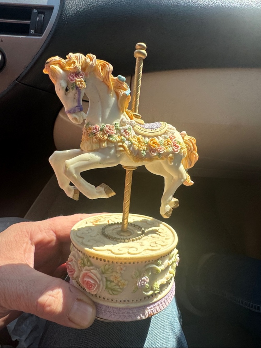 7.5” Vintage 1980s Carousel Wind-Up Music Playing Figurine